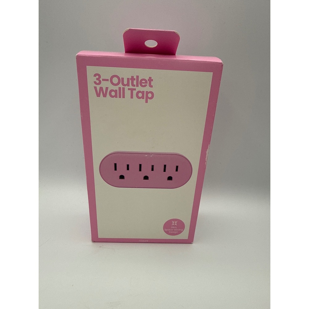 Gems 3-Outlet‎ Wall Tap Unisex OS Pink New Space Saving Slim Power Adapter